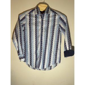 Robert Graham Shirt Keep‎ Smiling Mens Small Blue Button Up Long Sleeve Adult